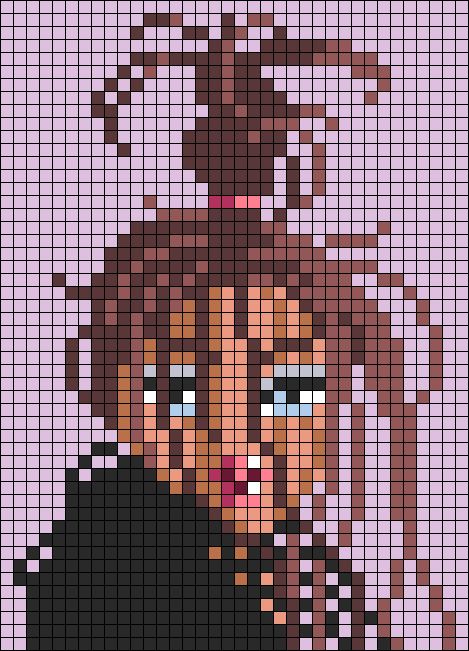 Bratz Alpha Pattern, Bobs Burgers Alpha Pattern, Bratz Doll Meme, Alpha Tapestry, Pixel Blanket, Stitch Fiddle, Pixel Grid, Crochet Grid, Meme Reaction