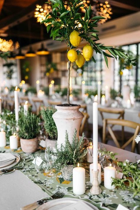 Citrus inspired welcome party with a Provencal vineyard view — LETTRE À ÉLISE - FLORAL DESIGNERS Vineyard Wedding Decor, Rustic Italian Wedding, Citrus Wedding, Mediterranean Wedding, Provence Wedding, Welcome Party, Rustic Italian, Lemon Decor, Table Inspiration