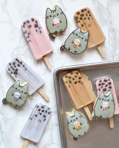 Boba-Popsicles. My Favourite Drink in Popsicle Form! – Burberriejam Cat Biscuits, Tea Popsicles, Kawaii Cookies, Bubble Tea Boba, Boba Drink, Tea Culture, Fair Food Recipes, Kawaii Food, Boba Tea