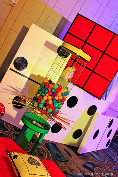 Board Games Theme Party, Giant Dominoes, Kerplunk Game, Rubric Cube, 252 Basics, Game Night Decorations, Giant Dice, Life Size Games, Board Game Themes