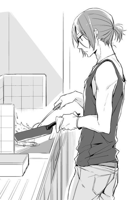 Cooking Pose Reference Drawing, Free! Rin, Kaname Kuran, Poses Anime, Swimming Anime, Rin Matsuoka, Free Eternal Summer, Male Oc, Splash Free