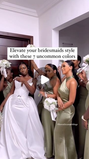 Love African Weddings🌍 on Instagram: "Step outside the traditional palette with these 7 bold and uncommon colors for your bridesmaids ❤️  #loveafricanweddings #bridesmaidsdresses" African American Bridesmaid Dresses, Uncommon Wedding Colors, Dark Skin Bridesmaid Dress, Gorgeous Bridesmaid Dresses Classy, Satin Bridesmaid Dresses Black Women, Catholic Wedding Bridesmaid Dresses, Black People Wedding Colors, African Wedding Bridesmaid, Latest Bridesmaid Dresses Style