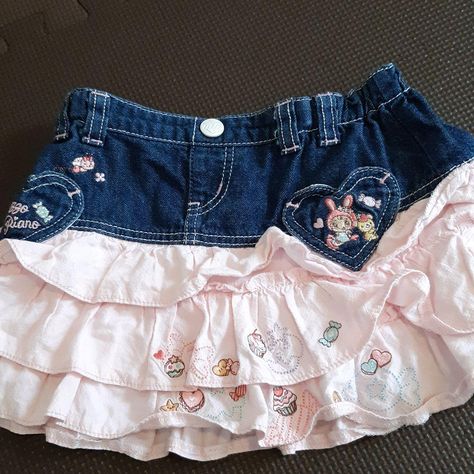 Kawaii Jean Skirt, Pleated Denim Skirt Tutorial, Mezzo Piano Skirt, Outfits With Jean Skirt, Coquette Skirt, Funky Outfits, Future Outfit, Really Cute Outfits, Kawaii Clothes