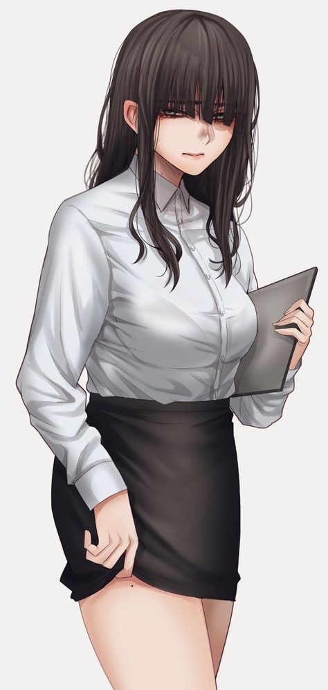 Office Woman Anime, Female Teacher Character Design, Office Anime Lady, Female Teacher Anime, Anime Office Lady, Anime Teacher Woman, Special Letters, Female Drawing, Anime Military