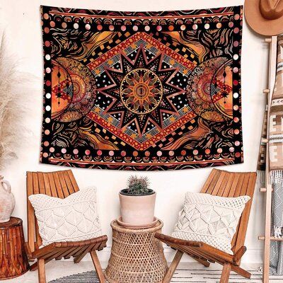 Indie Living Room, Ceiling Tapestry, Tapestry Headboard, Sun And Moon Tapestry, Trippy Wall, Moon Tapestry, Bohemian Tapestry, Mandala Tapestry, Floral Tapestry