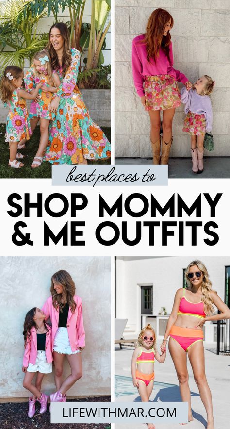 Looking for adorable mommy and mini outfits? We've got you covered with the sweetest mother and daughter matching outfits. This guide shows you where to find matching outfits for any occasion. Perfect for photos or just hanging out, these matching sets are sure to make you and your little one look and feel extra special. Get ready to match and make memories! Matching Family Summer Outfits, Mother’s Day Outfit, Mommy And Me Outfits Dresses, Mothers Day Outfit Ideas, Mom And Baby Matching Outfits, Mother And Daughter Matching Outfits, Mother And Daughter Clothes, Mothers Day Outfit, Mommy And Mini