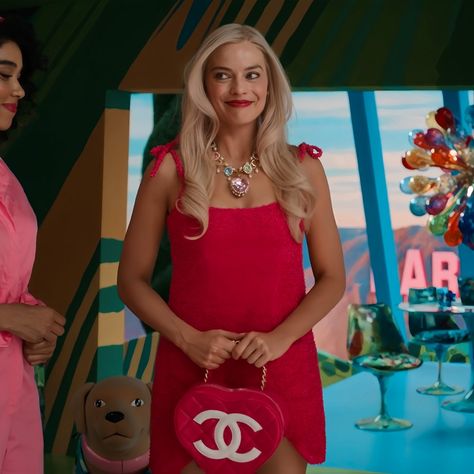 Barbie Red Dress, Margrot Robbie, Margot Robbie Outfit, Barbie Margot Robbie, Margot Robbie Style, Barbie 2023, 2023 Aesthetic, Bad Barbie, Barbie Hair