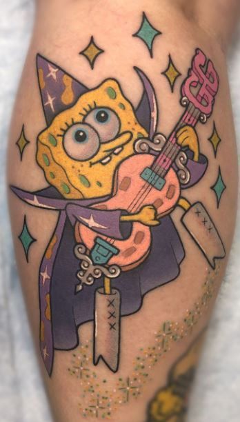 Goofy Goober Tattoo, Halloween Cartoon Costumes, Tattoos Spongebob, Spongebob Goofy Goober, Faces Tattoo, Alex Strangler, Spongebob Halloween, Spongebob Tattoo, Goofy Goober