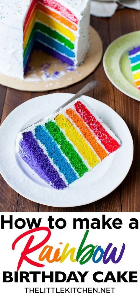 Art Cakes Birthday Kids, Rainbow Cake Birthday, Rainbow Cake Recipe, Art Birthday Cake, Rainbow Birthday Cake, Magic Cake, Rainbow Food, Rainbow Birthday Party, Little Kitchen