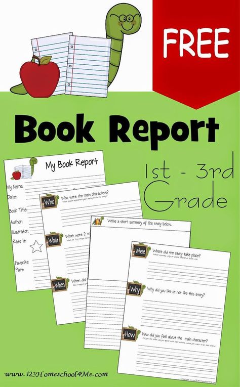 Book Report Forms - FREE Printable book report forms for 1st grade, 2nd grade, and 3rd grade kids. Second Grade Books, Book Report Template, 2nd Grade Homeschool, First Grade Books, 1st Grade Books, 2nd Grade Books, 3rd Grade Books, Improve Reading Comprehension, Homeschool Writing