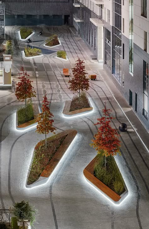 Modern Park Design, Public Space Design Concept, Entrance Landscape, Courtyard Landscape, Campus Landscape, Commercial Landscape Design, Plaza Design, Commercial Landscape, Courtyard Landscaping