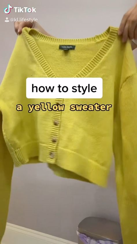 kl.lifestyle.official on Instagram: how to style a yellow sweater!! ⁣ .⁣ .⁣ .⁣ .⁣ .⁣ #fashionista #trendyoutfits #outfitstyle #cuteoutfits #fashion #outfits #ootd #style… Yellow Sweater Outfit Aesthetic, Kl Lifestyle, Yellow Sweater Outfit, Sweater Outfit, Ootd Style, Yellow Sweater, How To Style, Light Yellow, Trendy Outfits