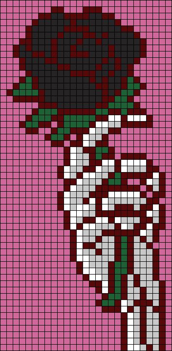 Pixel Hand Art, Skeleton Pixel Art Grid, Pretty Perler Bead Patterns, Perler Patterns Cute, Pixel Art For Minecraft, Cute Pixel Art Backgrounds, Gothic Perler Bead Patterns, Goth Alpha Pattern, Mushroom Alpha Pattern