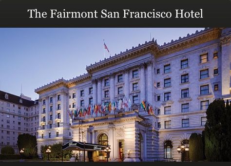 Fairmont Hotel in San Francisco, CA. Doubled as the "Saint Gregory" in the TV Series and again in "Charmed" in 1998. Fairmont Hotel San Francisco, Fairmont San Francisco, Fairmont Hotel, Ulsan, San Fran, San Francisco Bay, San Francisco Bay Area, Hotel Reviews, Hotels And Resorts