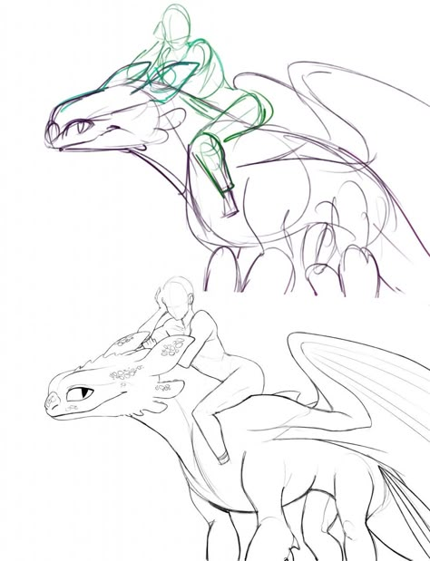 Person Riding Dragon Drawing, Human And Dragon Drawing, Drawing Base Dragon, Dragon Bases Drawing Poses, Httyd Drawing Base, Httyd Night Fury Base, Naga Poses Reference, Night Fury Oc Base, Httyd Fury Oc