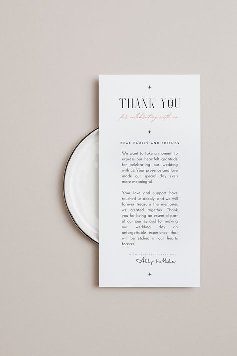 Wedding Thank You Tag Template - Personalized digital designs to express your gratitude. Printable Thank You Notes, Notes Printable, Thank You Template, Wedding Moodboard, Elegant Typography, Cards Design, Tag Template, Thank You Card Template, Digital Weddings