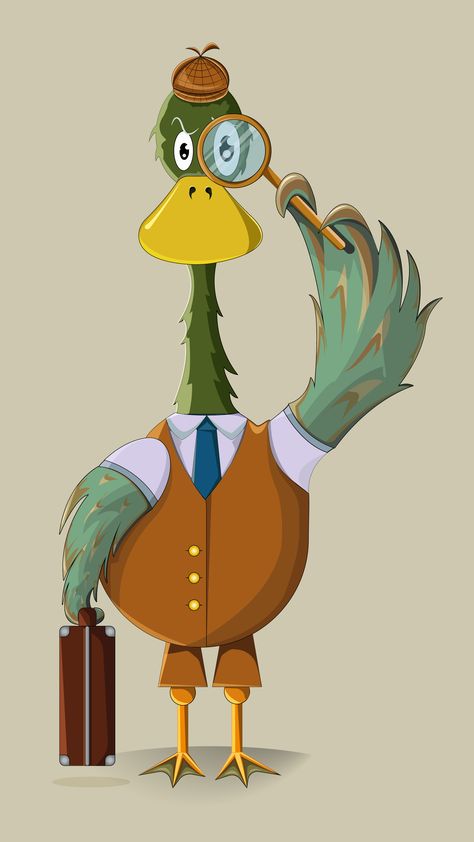 cool art with animals, duck detective Duck Detective, Detective, Fashion Illustration, Cool Art, Animals, Quick Saves, Art