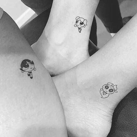 Siblings Tattoo For 3, Group Tattoos, Matching Bff Tattoos, Professional Tattoo Kits, Cousin Tattoos, Matching Bff, Maching Tattoos, Matching Friend Tattoos, Cute Matching Tattoos