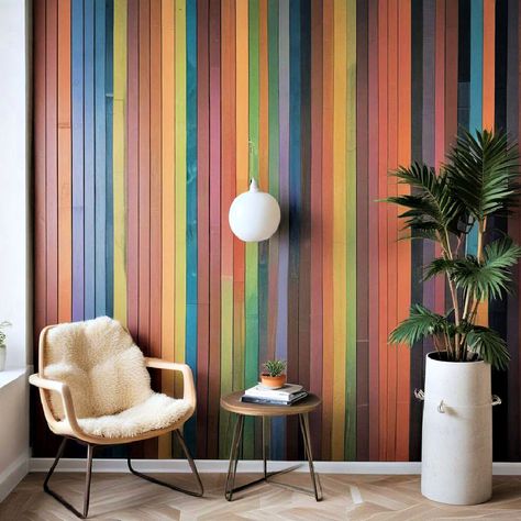 40 Wood Slat Accent Wall Ideas to Enhance Your Decor Half Slatted Wall, Feature Slat Wall Ideas, Colorful Slat Wall, Wood Accent Wall Living Room, Slat Wall Design, Slat Wall Art, Wood Slat Accent Wall, Slat Accent Wall, Small Living Ideas