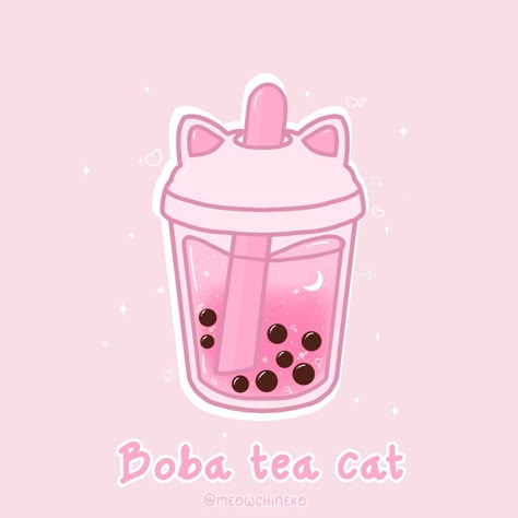 How To Draw Boba Tea, Cute Drinks Drawing, Cute Boba Drawing, Boba Reference, Boba Chibi, Boba Illustrations, Boba Icon, Boba Tea Drawing, Boba Cartoon