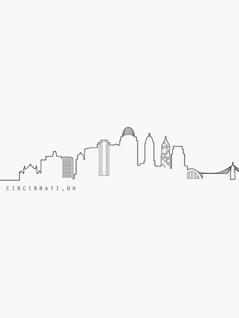 Cincinnati Ohio Tattoo Ideas, Cincinnati Skyline Silhouette, Cincinnati Skyline Tattoo, Cincinnati Tattoo Ideas, Skyline Logo Design, Cincinnati Tattoo, Ohio Tattoo, Skyline Tattoo, Geometric Line Tattoo