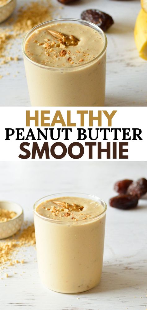 a peanut butter smoothie with crushed nuts on top Healthy Peanut Butter Smoothie, Peanut Butter Powder Smoothie, Pb2 Peanut Butter, Peanut Butter Powder Recipes, Peanutbutter Smoothie Recipes, Pb2 Recipes, Peanut Butter Protein Shake, Peanut Butter Shake, Protein Powder Smoothie