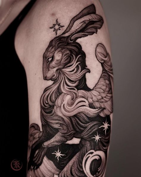 Tattoo • Instagram Tattoos That Mean Something, Woodcut Tattoo, Light Tattoo, Tattoo Instagram, Rabbit Tattoos, Bff Tattoos, Weird Tattoos, Tattoo Illustration, Dark Tattoo