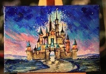 Amazing disney castle painting Mini Toile, Castle Painting, Disney Canvas, Disney Paintings, Pinturas Disney, Beginner Painting, Mini Canvas Art, Mini Canvas, Mini Paintings