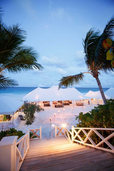 Tented Reception on Sand | Photo: Karlisch Photography. View More: http://www.insideweddings.com/weddings/destination-wedding-in-pink-church-on-harbour-island-in-the-bahamas/923/ Pink Church, Terrazas Chill Out, Tented Reception, Bahamas Wedding, Beach Wedding Colors, Bahamas Island, Beach Honeymoon, Harbour Island, Tent Reception