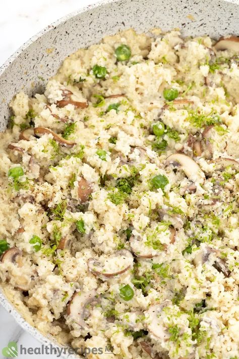 Cauliflower Risotto Recipe: A Low-carb Twist on Traditional Risotto Low Carb Risotto, Riced Cauliflower Risotto Recipes, Cauliflower Risotto Keto, Traditional Risotto, Cauliflower Risotto Mushroom, Cauliflower Risotto Recipes, Cauliflower Rice Risotto, Keto Side Dish, Cauliflower Risotto