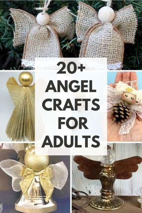 Christmas Angel Ornaments Handmade, Handmade Angels Christmas, Wing Ideas, Angel Wing Crafts, Christmas Angels Diy, Angel Ornaments Diy, Diy Christmas Angel Ornaments, Advent Crafts, Christmas Angel Decorations