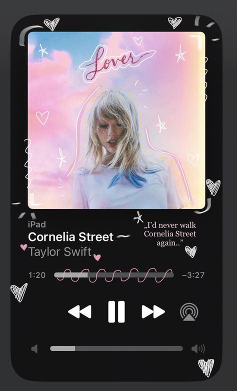 Cornelia Street - Taylor Swift 💘💌 Apple listens edit made by me don’t steal!! #taylorswift #taylor #swiftie #lover #corneliastreet #applemusic Cornelia Street, Taylor Swift Wallpaper, Taylor Swift Pictures, Phone Themes, Apple Music, Made By Me, Taylor Swift, Swift, Songs