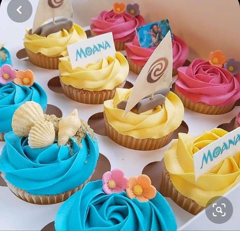 Moana Cupcakes, Moana Birthday Party Cake, Moana Cupcake, Moana Birthday Cake, Moana Birthday Party Theme, Moana Theme Birthday, Festa Moana Baby, Moana Cake, Moana Theme