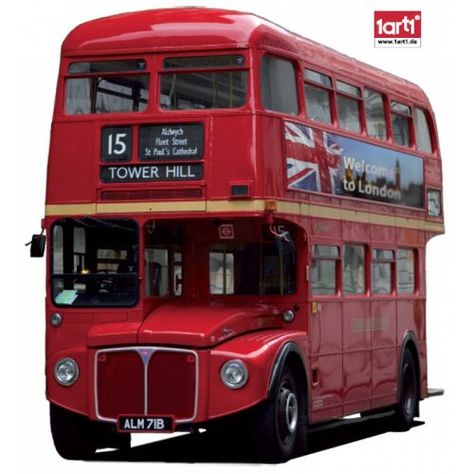 London - Red Bus Wall Sticker 1Art1 London Red Bus, Bus Art, Library Bookshelves, London Zoo, Fleet Street, St Pauls Cathedral, Red Bus, Double Decker Bus, Tree Wall Stickers