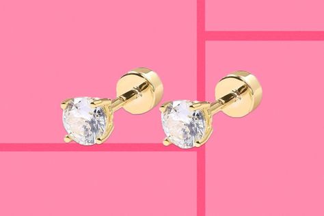 I’m Replacing All of My Uncomfortable Earrings That Poke Me With These Genius Flat-Back Studs Flat Back Earrings Studs, Jewelry Cleaner Diy, Curated Wardrobe, Poke Me, Best Flats, Simple Stud Earrings, Flat Back Earrings, Mini Earrings, Studded Flats