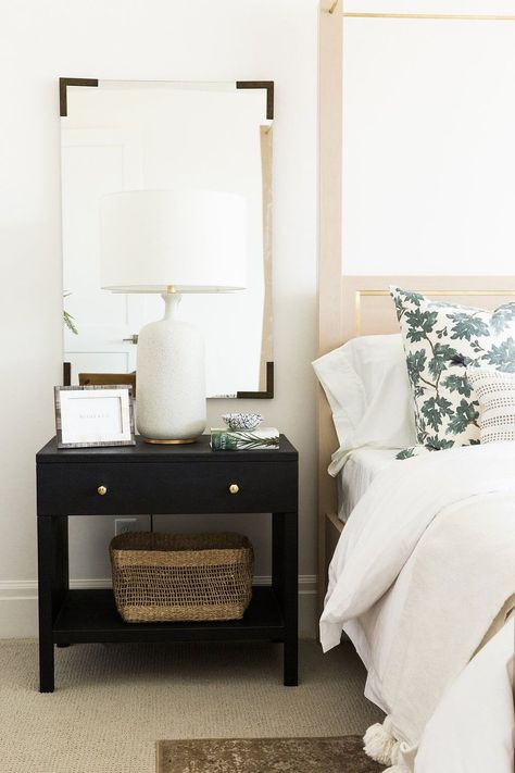 Parade Home Reveal - Pt. 2 - Studio McGee Bedside Table Studio Mcgee, Studio Mcgee Bedside Table, Upstairs Carpet, Bedside Dresser, Nightstand Decor, Apartment Decoration, Coastal Bedrooms, Concept Home, Master Bed