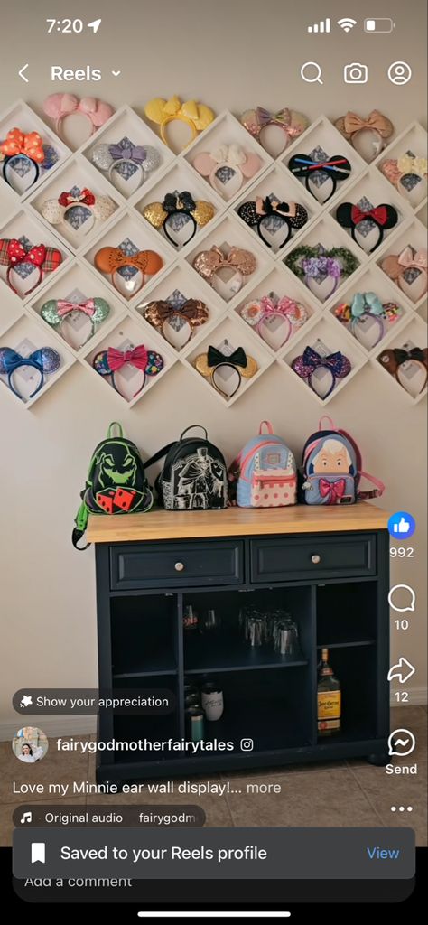 Disney Photo Wall Display, Disney Loft, Disney Ears Display Wall, Disney Pin Display, Disney Room, Photo Wall Display, Disney Room Decor, House Organization, Loft Ideas