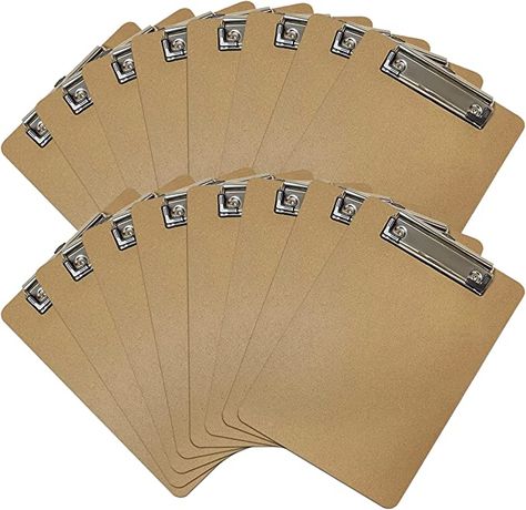 Amazon.com : Uzant Mini Clipboards, 16 Pack 6" x 9" Small Clipboards Bulk, Memo Size Clip Boards Pack, Eco-Friendly Wooden Mini Clipboards with Low Profile Clip, Hanging Loop for Office Home Classroom Supplies : Office Products Mini Clipboards, Clip Boards, Home Classroom, Classroom Supplies, Clipboard, Office Products, Office Home, Low Profile, Eco Friendly