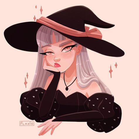 Aesthetic Witch Drawing, Witch Drawing Cute, Halloween Girl Drawing, Witch Cute Drawing, Witch Girl Art, Witch Drawing Cartoon, Evil Witch Illustration, Cute Witch, Cute Witches Illustration