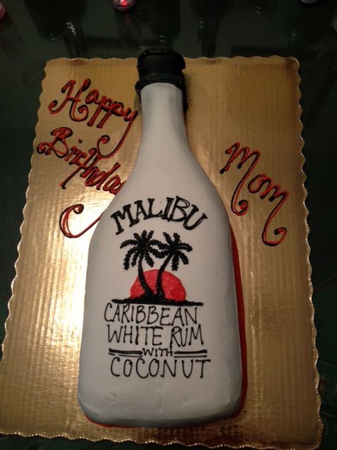 Malibu Rum Cake Design, Malibu Rum, Rum Cake, White Rum, Single Malt, Cake Tutorial, Birthday Gift Ideas, 21st Birthday, Whiskey Bottle