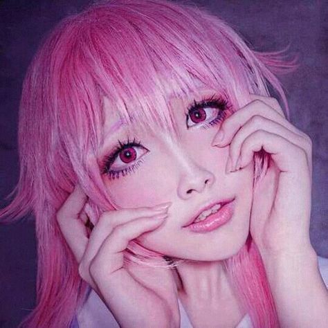 Yuno Cosplay, Yuno Mirai Nikki, Yuno Gasai Cosplay, Jean Jacket Diy, Mirai Nikki Future Diary, Gasai Yuno, Face Painting Tutorials, Yuno Gasai, Make Up Inspo