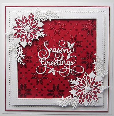 Handcrafted Christmas Cards, Poinsettia Cards, Red And White Christmas, Homemade Christmas Cards, Christmas Scrapbook, Christmas Frames, Season's Greetings, Christmas Cards To Make, Christmas Snow