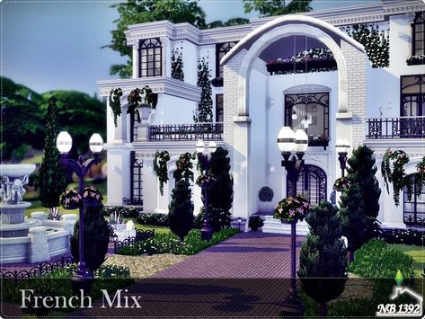 nobody1392's French Mix (No CC!) Sims 4 No Cc House, Sims 4 No Cc, Los Sims 4, Eco Lifestyle, Jungle Adventure, Los Sims, Sims Community, Island Living, Romantic Garden