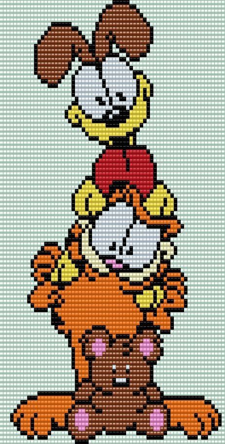 Pixel Art Hard, Odie Garfield, Grille Pixel Art, Square Grid Pattern, Cross Stitch Pattern Maker, Square Grid, Motifs Perler, Pixel Crochet, Pixel Art Grid