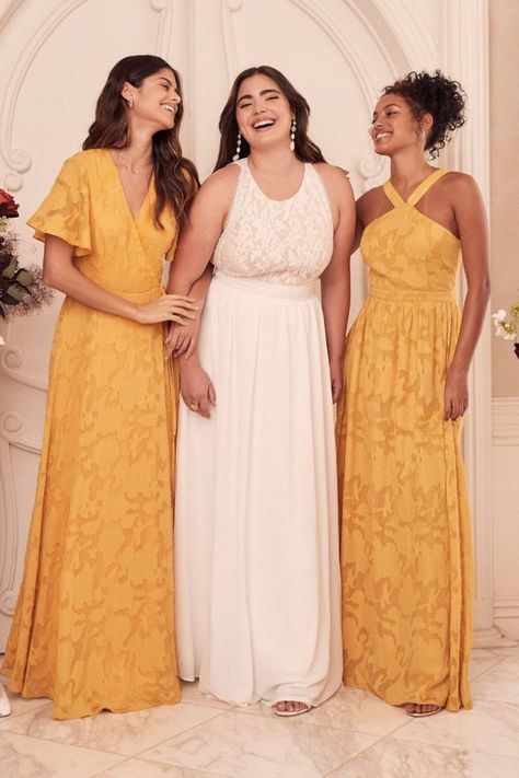 Boho Wedding Dress Plus Size | Bohemian Curvy Wedding Dress Lulus | Inexpensive Plus Size Wedding Dresses | Yellow Floral Bridesmaid Dresses Embroidered Lace Wedding Dress, Yellow Wedding Dress, Simple Bridal Gowns, Floral Lace Maxi Dress, Floral Bridesmaid Dresses, White Lace Maxi Dress, White Lace Maxi, Cheap Wedding Dresses Online, Forever And Always