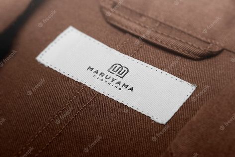 Premium PSD | Logo mockup label tag Pajamas Ideas, Logo Design Mockup, Logo Mockups Psd, Clothing Labels Design, Luxury Packaging Design, Embroidered Labels, 50% Logo, Clothing Brand Logos, Logo Design Process