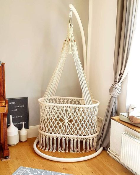 Hanging Bassinet, Hanging Cradle, Hanging Crib, Black Nursery, Hammock Chair Stand, Macrame Baby, Baby Bassinet, Baby Swings, Macrame Hanging