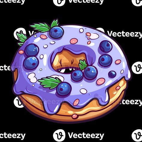 blueberry lavender donut clip art illustration. Transparent background. Generative Ai Donut Illustration Cute, Donut Drawing Cute, Donuts Drawing, Lavender Donut, Blueberry Illustration, Donut Illustration, Donut Clipart, Donut Drawing, Colored Pencil Artwork Ideas