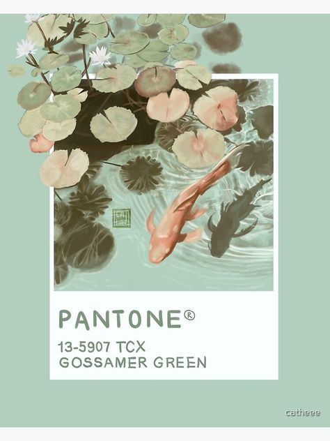 "Gossamer Green Pantone " Poster by catheee | Redbubble Pantone Poster, Pantone Print, Green Pantone, Pantone Green, Printable Wall Collage, Dorm Posters, Postcard Art, Art Making, New Wall