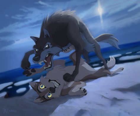 Aleu and Niju by Astarcis Balto Film, Roi Lion Simba, Wolves Art, Anime Wolves, Cute Wolf Drawings, Animal Anime, Wolf Illustration, Wolf Artwork, Film Anime